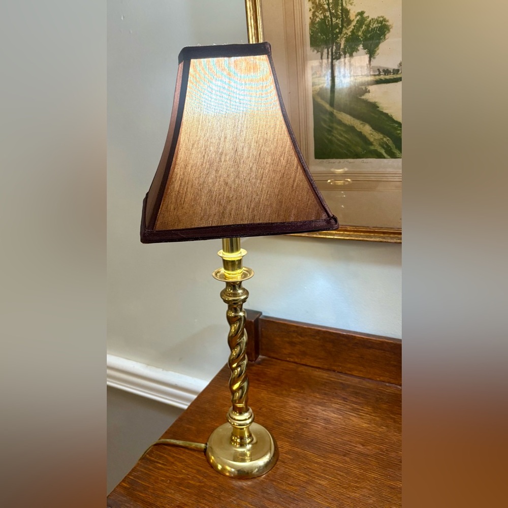 Brass Candlestick Spiral Lamp